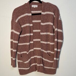 Cozy Striped Cardigan in Brown and Cream